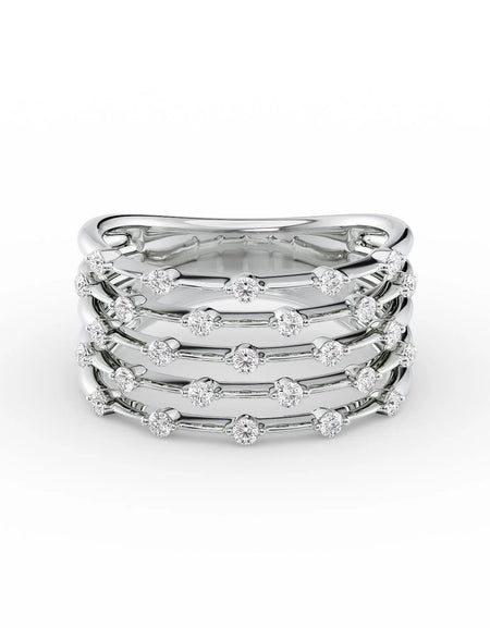 14k White Gold Distance Multi Ring