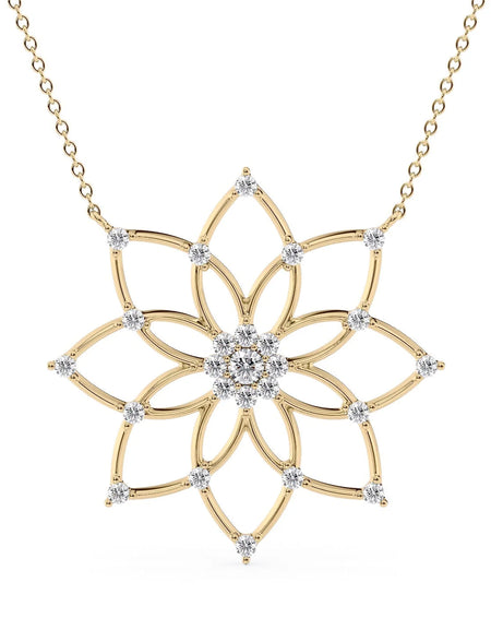14k Yellow Gold Distance Mandala Pendant