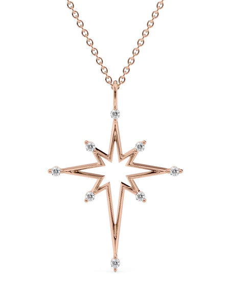 14k Rose Gold Distance North Star Pendant