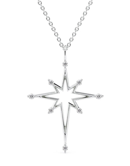 14k White Gold Distance North Star Pendant