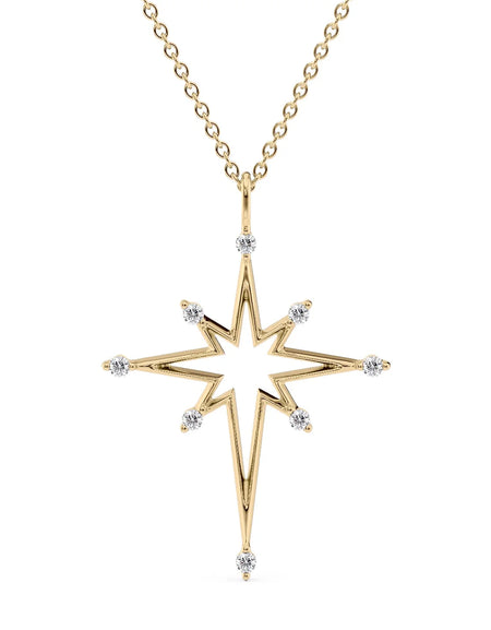 14k Yellow Gold Distance North Star Pendant