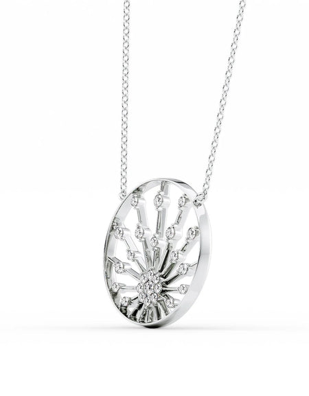 14k White Gold Distance Small Sunrise Pendant