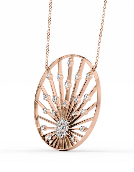 14k Rose Gold Distance Large Sunrise Pendant