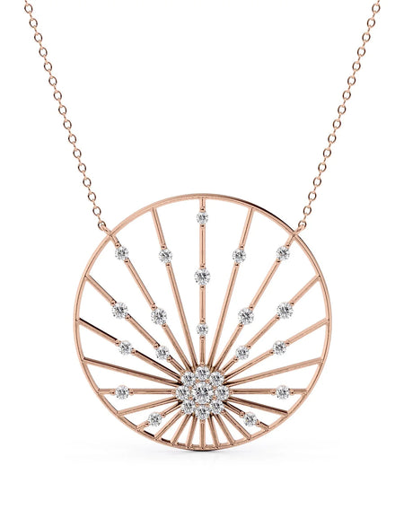 14k Rose Gold Distance Large Sunrise Pendant
