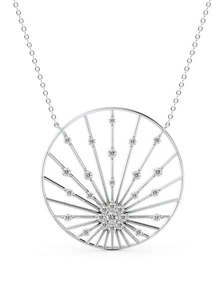 14k White Gold Distance Large Sunrise Pendant