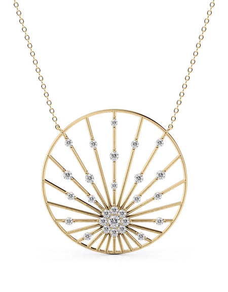 14k Yellow Gold Distance Large Sunrise Pendant