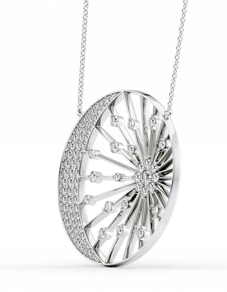 14k White Gold Distance Eclipse Pendant