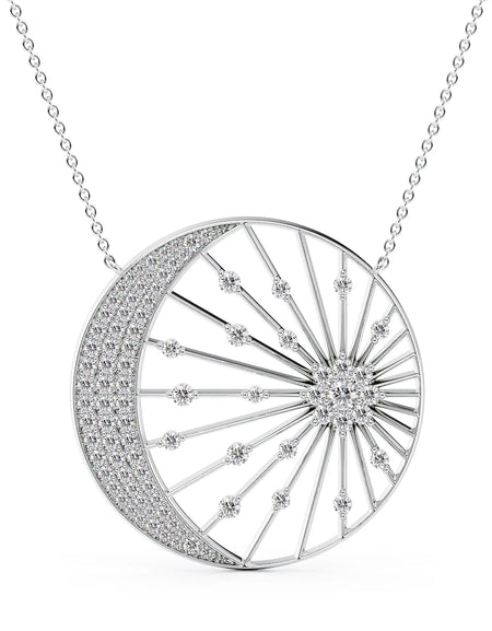 14k White Gold Distance Eclipse Pendant