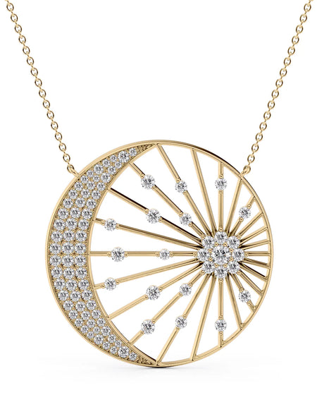 14k Yellow Gold Distance Eclipse Pendant