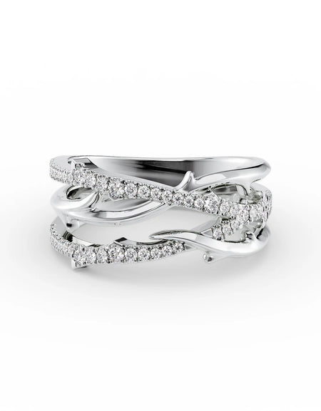 14k White Gold Double Pave Twig
