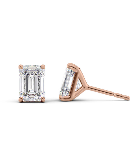 Stud Earrings 5ct RG EM