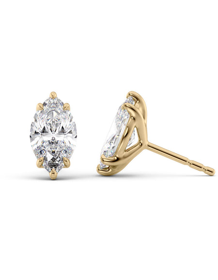 Stud Earrings 5ct YG MQ