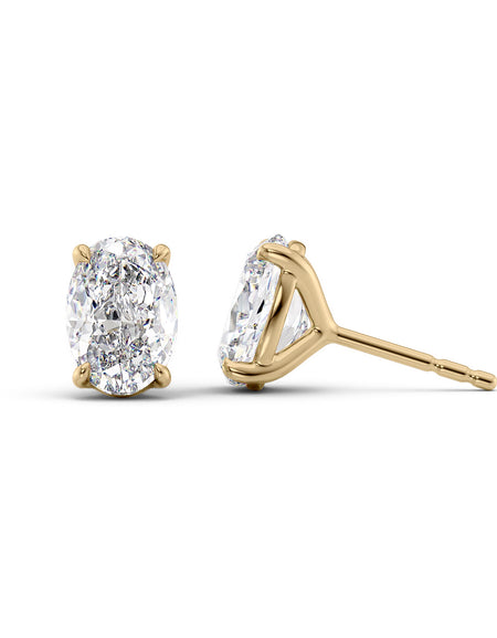 Stud Earrings 5ct YG OV