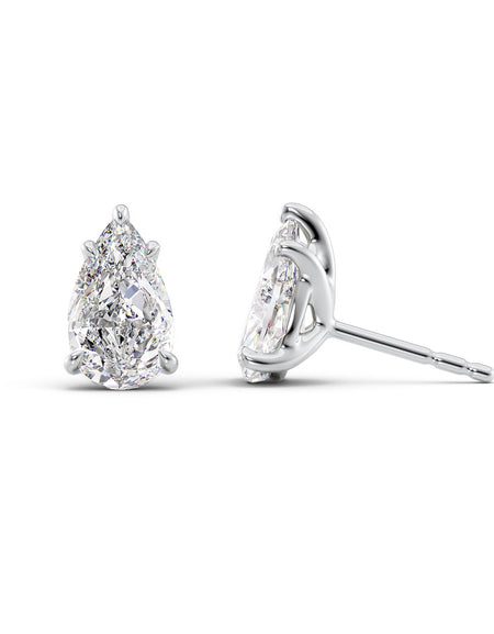 1 CTW Stud Earrings Set With Pear Lab Diamonds