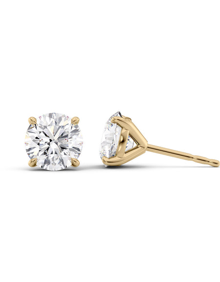 Stud Earrings 5ct YG R