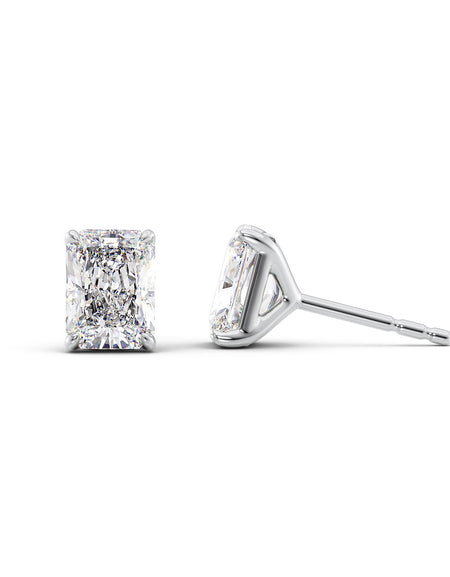 Stud Earrings 5ct WG RAD