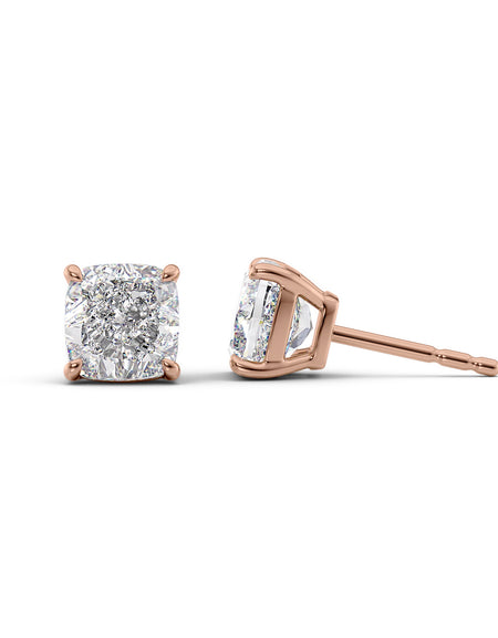 Basket Stud Earrings 3ct RG CU