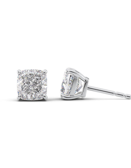 Basket Stud Earrings 5ct WG CU