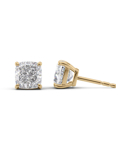 Basket Stud Earrings 5ct YG CU