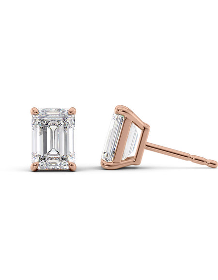 Basket Stud Earrings 5ct RG EM