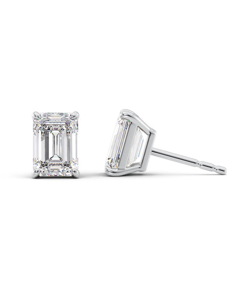 Basket Stud Earrings 5ct WG EM