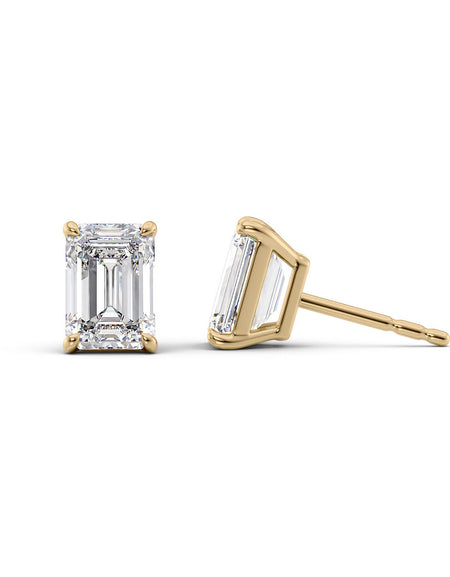 Basket Stud Earrings 5ct YG EM