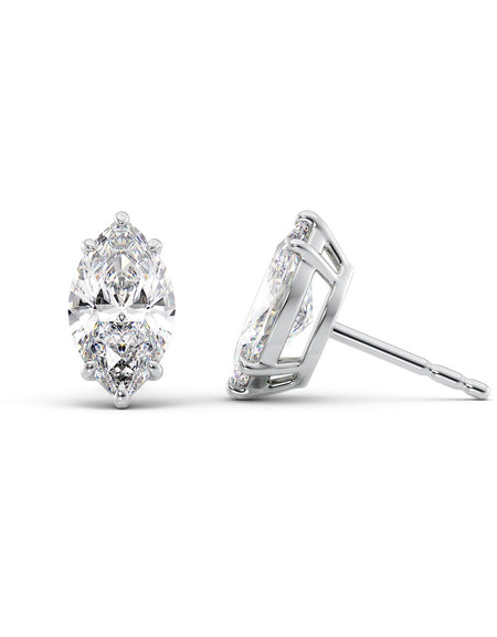Basket Stud Earrings 5ct WG MQ
