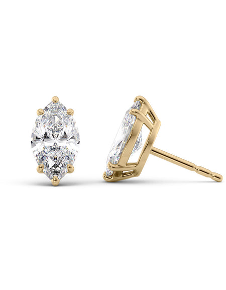 Basket Stud Earrings 5ct YG MQ