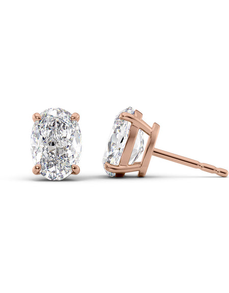 Basket Stud Earrings 5ct RG OV