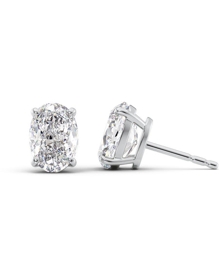 Basket Stud Earrings 5ct WG OV