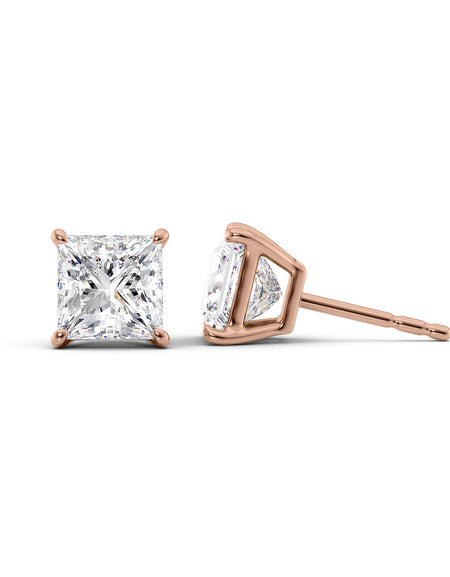 Basket Stud Earrings 5ct RG PR