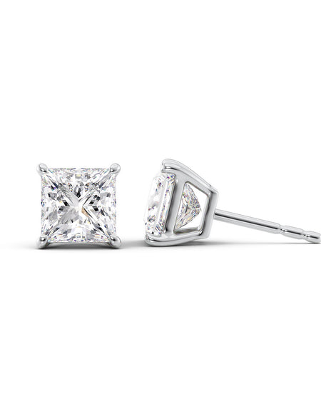 Basket Stud Earrings 5ct WG PR