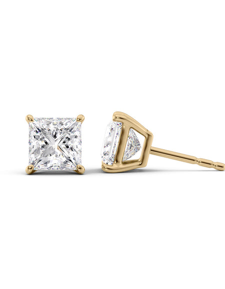 Basket Stud Earrings 5ct YG PR