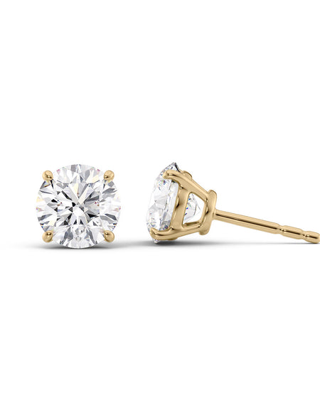 Basket Stud Earrings 5ct YG R