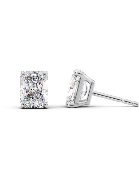 Basket Stud Earrings 5ct WG RAD
