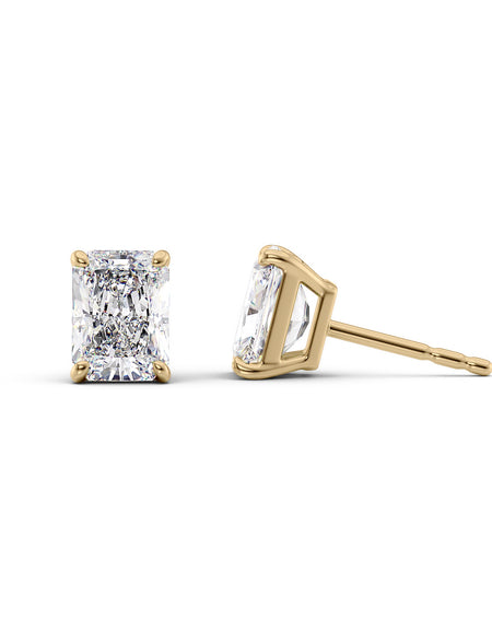 Basket Stud Earrings 5ct YG RAD