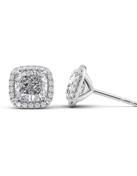Halo Stud Earrings 5ct WG CU