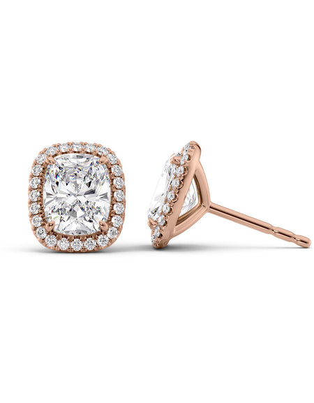 Halo Stud Earrings 5ct RG ECU