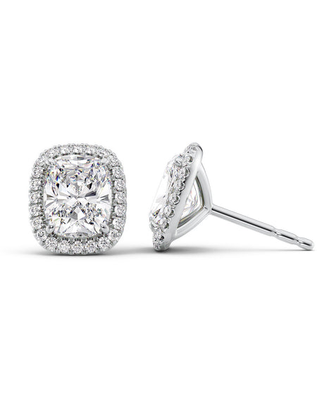 Halo Stud Earrings 5ct WG ECU