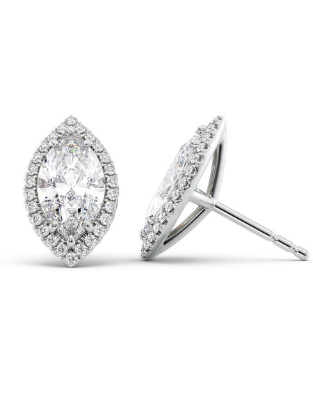 Halo Stud Earrings 5ct WG MQ