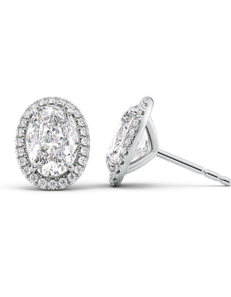 Halo Stud Earrings 5ct WG OV