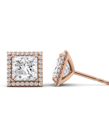 Halo Stud Earrings 5ct RG PR