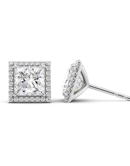 Halo Stud Earrings 5ct WG PR