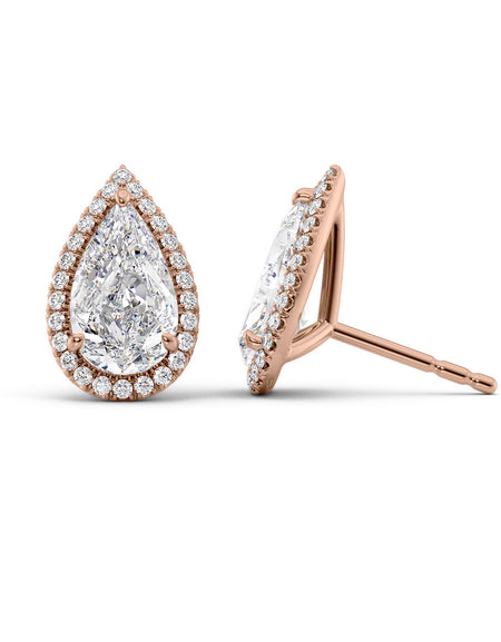 Halo Stud Earrings 5ct RG PS