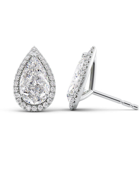 Halo Stud Earrings 5ct WG PS