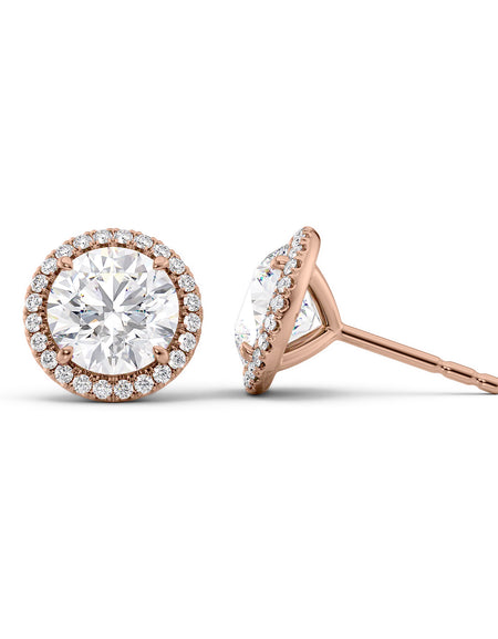 Halo Stud Earrings 5ct RG R