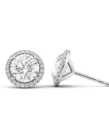Halo Stud Earrings 5ct WG R