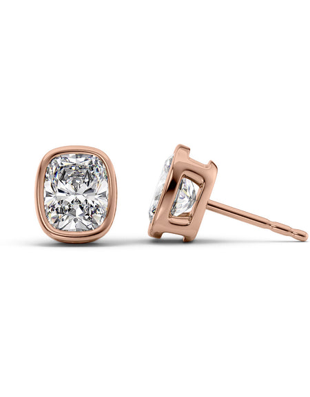 Bezel Stud Earrings 5ct RG ECU