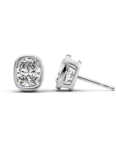 Bezel Stud Earrings 5ct WG ECU