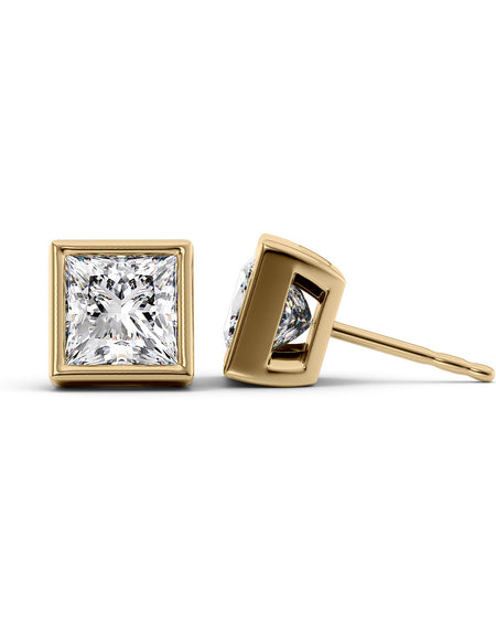 Bezel Stud Earrings 5ct YG PR